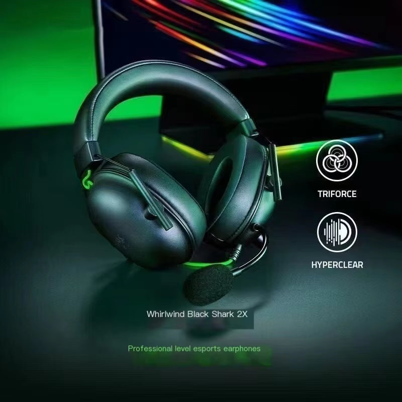 Razer Blackshark V2 X Computer Music Earpiece Over-Ear Vr Wired Headsets Noise Cancelling Earphones Gaming Headphones with Mic