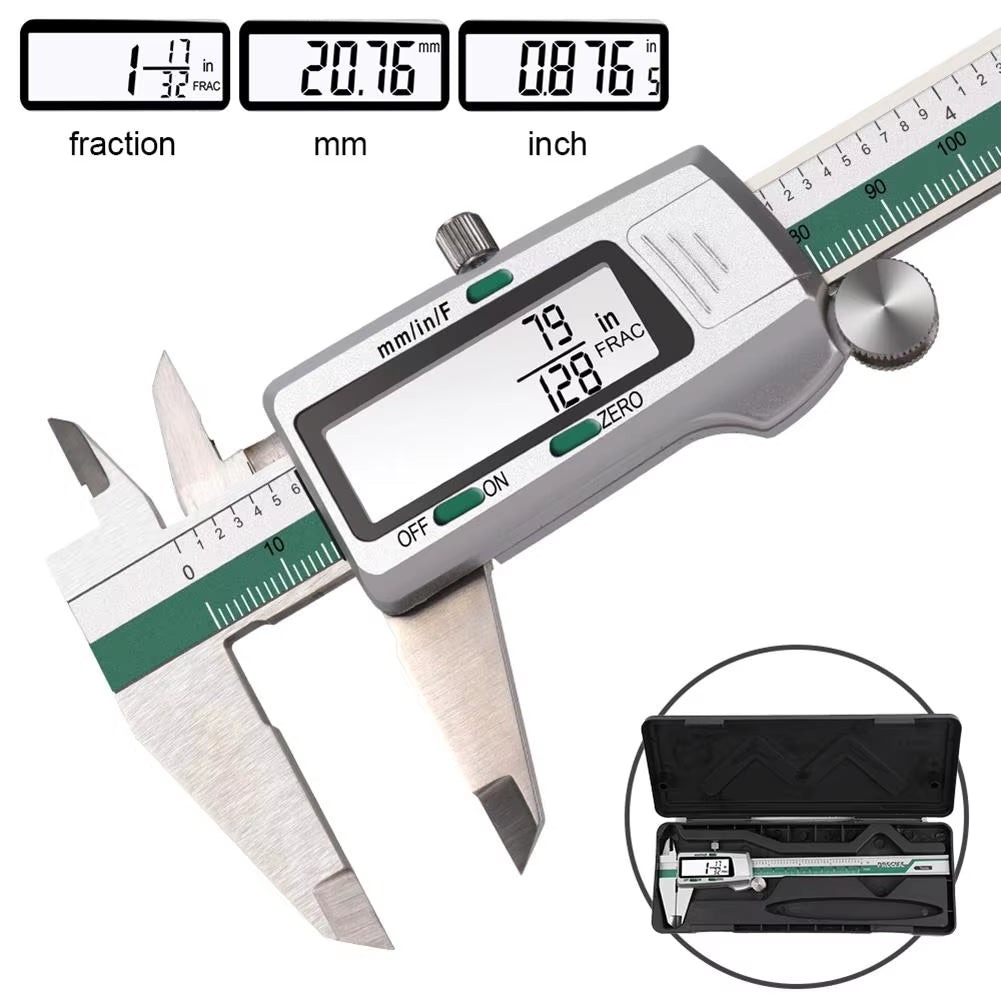 ET50 150Mm Digital Caliper Fraction / MM / Inch 0.01Mm High Precision Vernier Caliper Gauge for Mechanical Components Measure