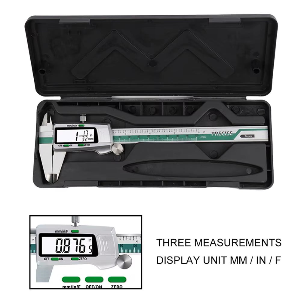 ET50 150Mm Digital Caliper Fraction / MM / Inch 0.01Mm High Precision Vernier Caliper Gauge for Mechanical Components Measure
