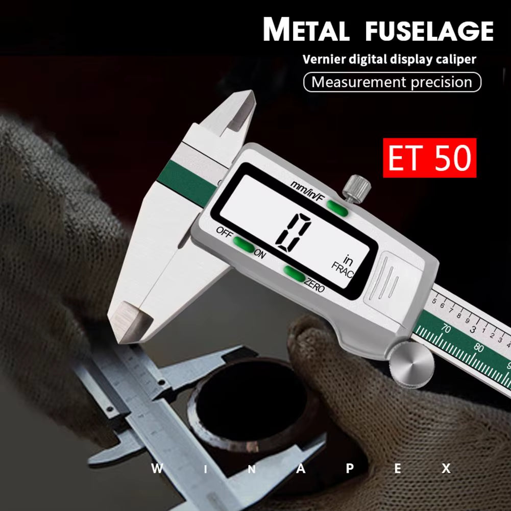 ET50 150Mm Digital Caliper Fraction / MM / Inch 0.01Mm High Precision Vernier Caliper Gauge for Mechanical Components Measure