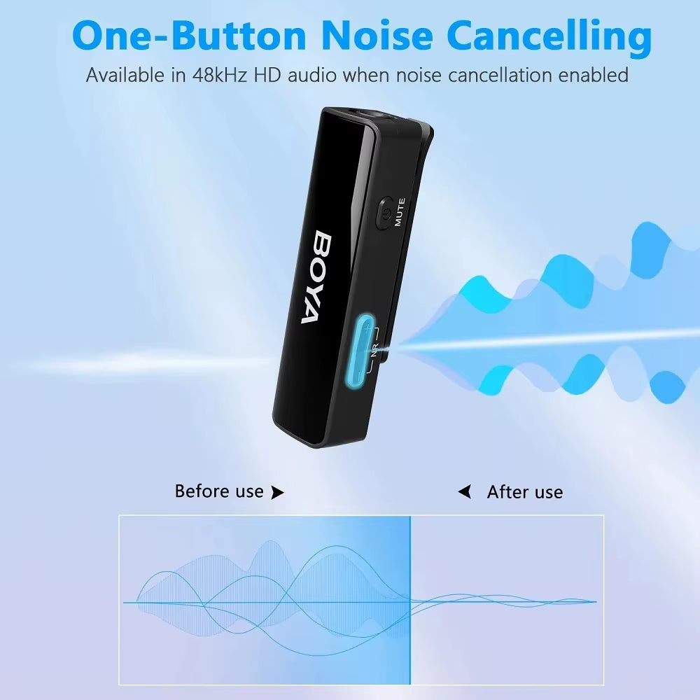 BOYA BOYALINK Wireless Lavalier Lapel Microphone for Iphone Android DSLR Camera Youtube Live Streaming Audio Recording for BOYA