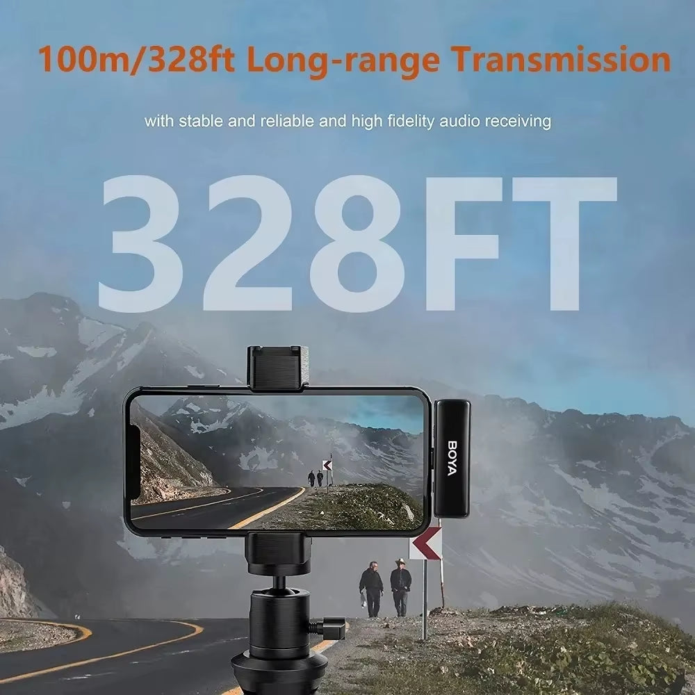 BOYA BOYALINK Wireless Lavalier Lapel Microphone for Iphone Android DSLR Camera Youtube Live Streaming Audio Recording for BOYA